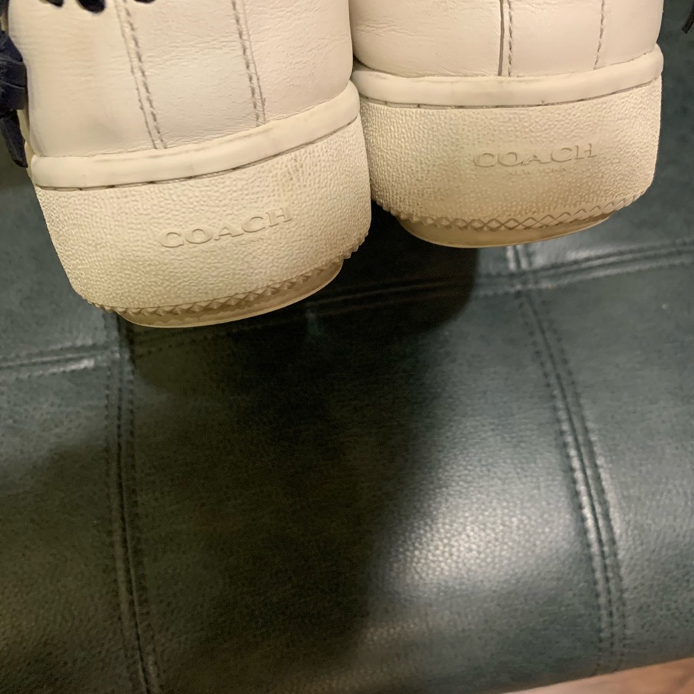 Coach White / Midnight navy Leather Sneakers - Picture 6 of 11